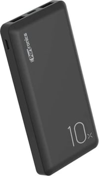 Portronics Indo 10X POR-1008, 10,000mAh Power Bank with LED Indicator, 2.0A Dual Input (Type C + Micro USB) and Dual USB Output (2.1A + 1.0A) for All Android and iOS Devices (Black)