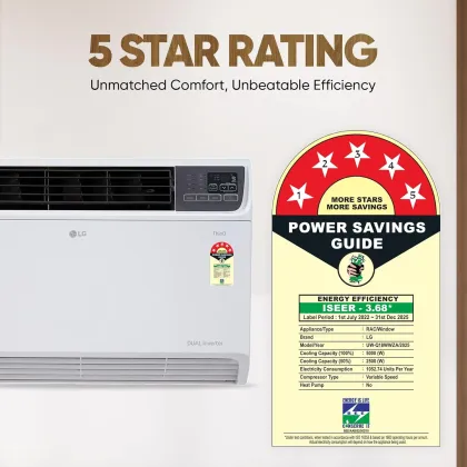 LG UW-Q18WWZA 1.5 Ton 5 Star 2025 Dual Inverter Window AC