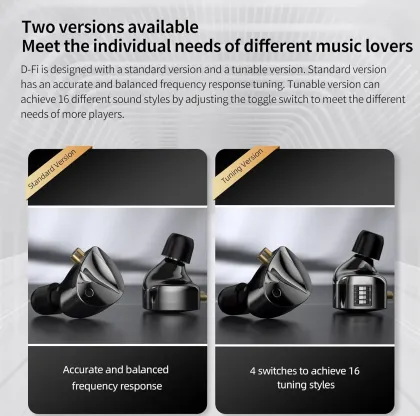 KZ D-Fi Wired Earphones (Tuning Switch Without Mic)