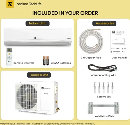Realme TechLife 153IAA25WRS 1.5 Ton 3 Star 2025 Inverter Split AC