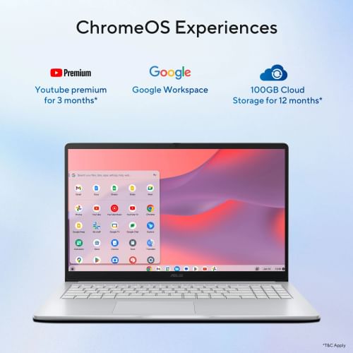 Asus Chromebook CX1505CTA-S70257 Laptop (Intel Celeron Dual Core N50/ 4GB/ 128GB EMMC/ Chrome OS)