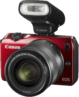 Canon EOS-M Mirrorless (18-55mm IS STM Lens+Speedlite-90x Flash
