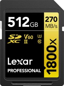 Lexar Professional 1800x 512 GB SDXC UHS-II Class 10 Memory Card