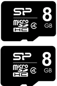 SiliconPower 8 GB MicroSDHC Memory Card (Pack of Two)