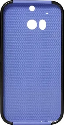 DMG Dual Layer Hard Back Cover with Soft Skin for HTC One M8 (Black-Purple) + Black Earphones + Matte Screen