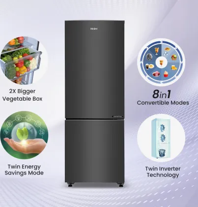 Haier HEB-243GB-P 237 L 3 Star Double Door Refrigerator