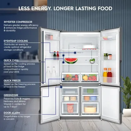 Electrolux UltimateTaste 700 EQE5600B-S 634 L Side by Side Refrigerator