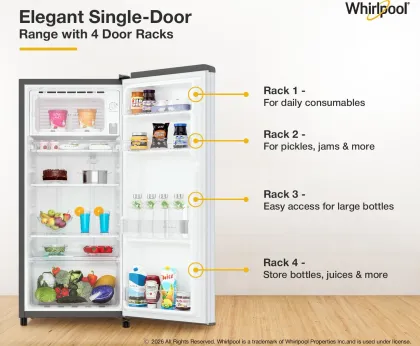 Whirlpool 215 IMPC PRM Imperial Steel-Y 192 L 4 Star Single Door Refrigerator