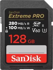 Sandisk Extreme PRO 128GB SDXC V60 UHS-II SD Card