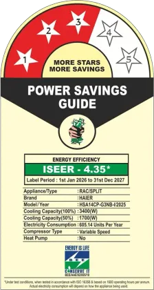 Haier HSA14CP-G3NB-I 1 Ton 3 Star 2026 Inverter Split AC