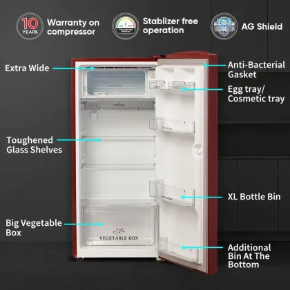 Sharp SJ-DF207N2-PRF 187 L 2 Star Single Door Refrigerator