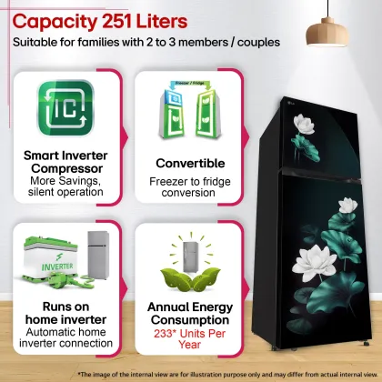 LG GLT2526XWEL 251 L 2 Star Double Door Refrigerator