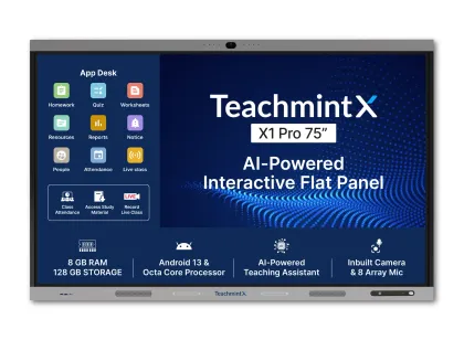 Teachmint X1 Pro 75 inch Ultra HD 4K Interactive Flat Panel