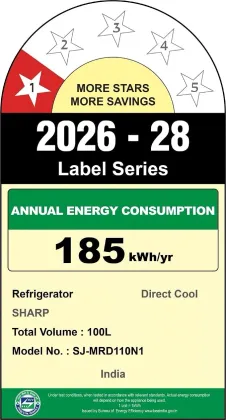 Sharp SJ-MRD110N1-PSH 100 L 1 Star Single Door Mini Refrigerator