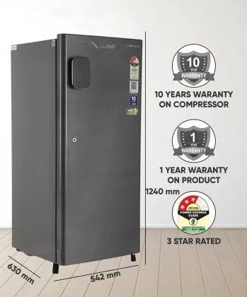 Lloyd GLDC203SSST4LC 188 L 3 Star Single Door Refrigerator