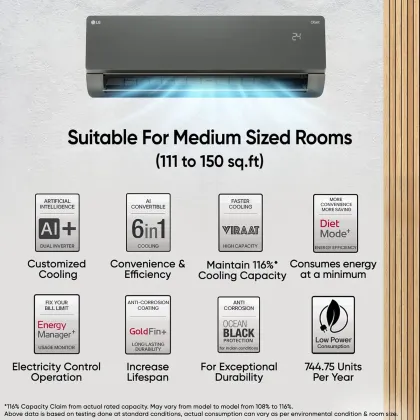 LG US-Q19MWZE 1.5 Ton 5 Star 2025 Inverter Split AC