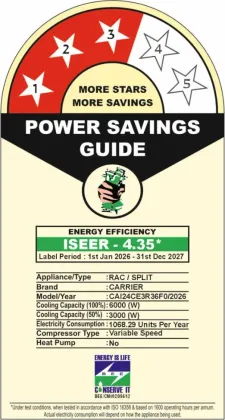 Carrier CAI24CE3R36F0 2 Ton 3 Star 2026 Inverter Split AC (XCEL EDGE Gxi)