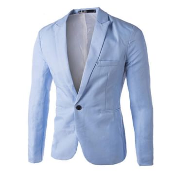Ximandi Men's One Button Suit Blazer Jacket Casual Slim Fit Party Formal Dress