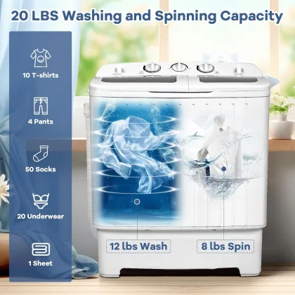 Giantex GX10771GR-PF 20 lbs Semi Automatic Washing Machine