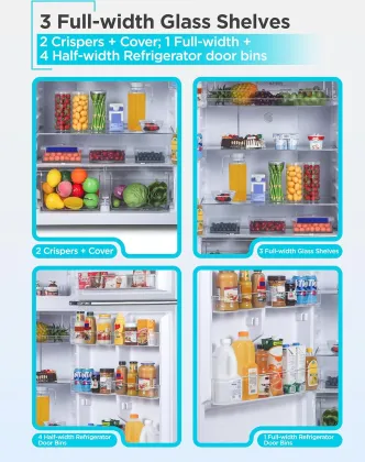BLACK+DECKER BR1640KS 16.4 Cu Ft Double Door Refrigerator