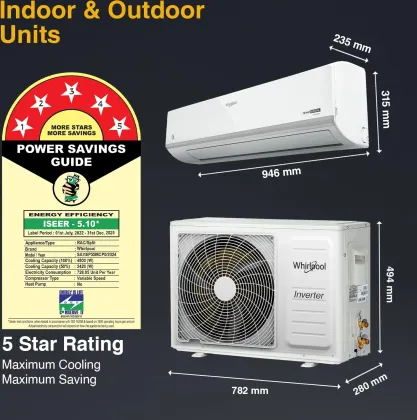 Whirlpool Magicool SAI16P55MCP0 1.5 Ton 5 Star 2024 Inverter Split AC