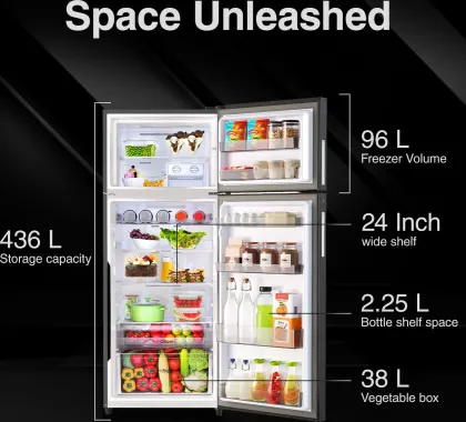 Godrej RF EON 438B RCI MT BK 436 L 2 Star Double Door Refrigerator