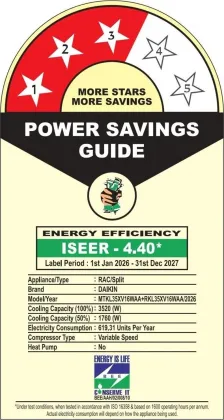 Daikin MTKL35XV16WAA 1 Ton 3 Star 2026 Inverter Split AC