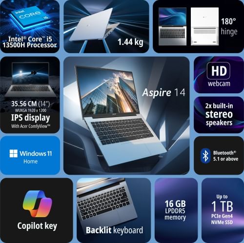 Acer Aspire AS14H-53 14 Laptop (13th Gen Core i5/ 16GB/ 512GB SSD/Win 11)