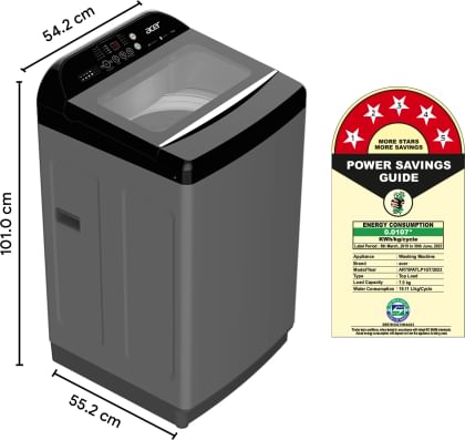 Acer Halo Wash Series AR75FATLP1GT 7.5 Kg Fully Automatic Top Load Washing Machine