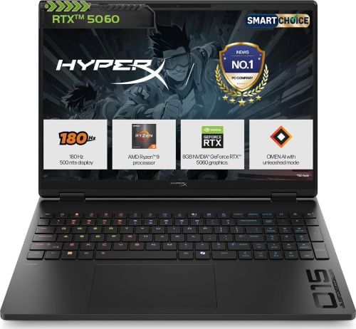 HP HyperX OMEN 15 15-gb0207AX Gaming Laptop (AMD Ryzen 9 8940HX/ 16GB RAM/ 1TB SSD/ Win11/ 8GB-RTX 5060)
