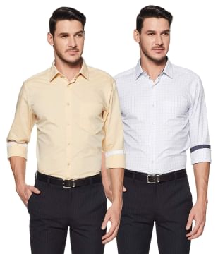 Diverse Men's Checkered Regular Fit Formal Shirt (Pack of 2)