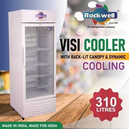 Rockwell RVC400A 310 L Single Glass Door Visi Cooler