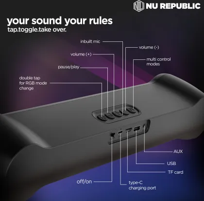 Nu Republic Partybox 180 20W Bluetooth Speaker