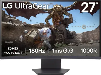 LG UltraGear 27GS60QX-B 27 inch Quad HD Curved Gaming Monitor