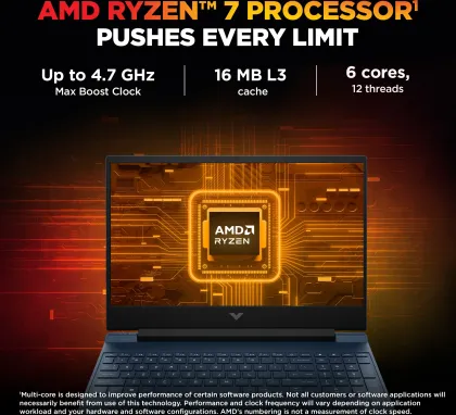 HP Victus 15-fb3130AX Gaming Laptop (AMD Ryzen 7 7445H/ 16GB/ 512GB SSD/ Win11/ 6GB RTX 4050)