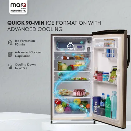 MarQ By Flipkart 180BD3MQ24-G 183 L 2 Star Single Door Refrigerator