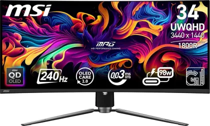 MSI MPG 341CQPX QD-OLED 34 inch UWQHD Curved Monitor