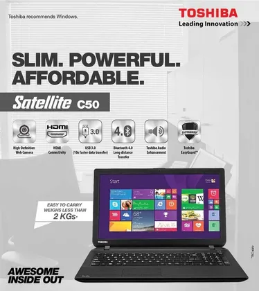 Toshiba Satellite C50-A I0015 Laptop (3rd Gen Ci3/ 4GB/ 500GB/ Linux)
