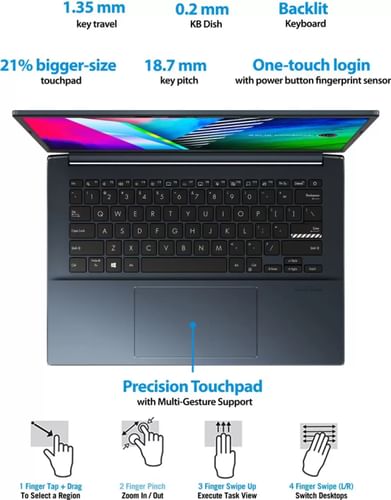 Asus Vivobook Pro 14 OLED M3401QC-KM045TS Gaming Laptop (Ryzen 7 5800H/ 16GB/ 512GB SSD/ Win10 Home/ 4GB Graph)