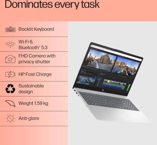 HP 15-fd0575TU Laptop (13th Gen Core i5/ 12GB/ 512GB SSD/ Win11 Home)