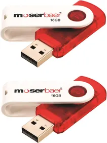 Moserbaer Swivel 16GB Pen Drive (Pack of 2)