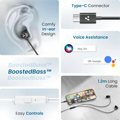 Ambrane Stringz-03 Type-C Wired Earphones