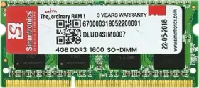 Simmtronics DLUD4SIM0007 4 GB DDR3-1600 Laptop RAM