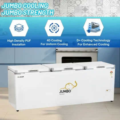 Rockwell SFR750TD 650 L Triple Door Deep Freezer