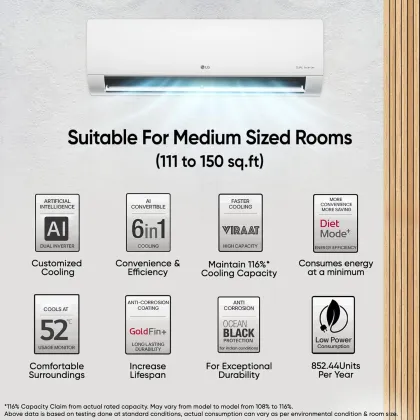 LG US-Q12JNXE 1 Ton 3 Star 2024 Inverter Split AC