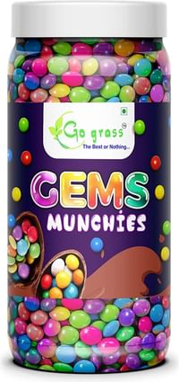 GO GRASS Chocolate Gems for Cake Decoration (Choco Burst Munchies) Pack - 450g