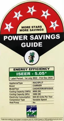 Carrier CAI24CE5R35F0 2 Ton 5 Star 2025 Inverter Split AC