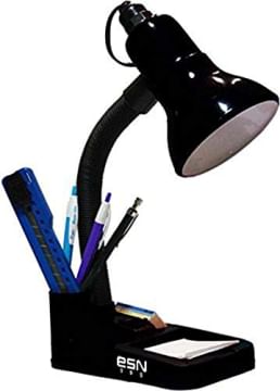 ESN 999 Flexible Black Electric Table Lamp with Attached Pen Stand for Office and Study (Black)