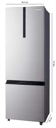 Panasonic NR-BR307RSX1 296L 2 Star Double Door Refrigerator