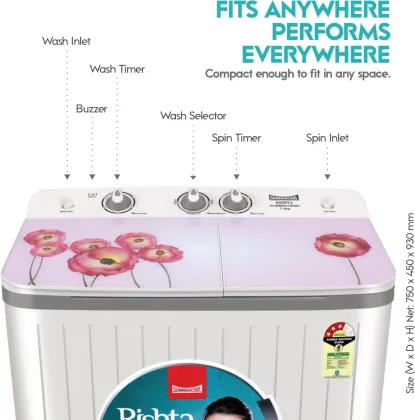 SummerCool Rishta 7.5 kg Semi Automatic Washing Machine
